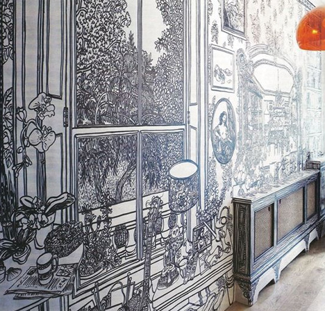 Decoración de paredes con dibujos | Blanco y negro con estilo