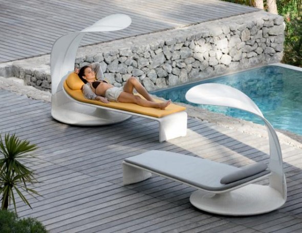 Muebles de jardín con un diseño futurista