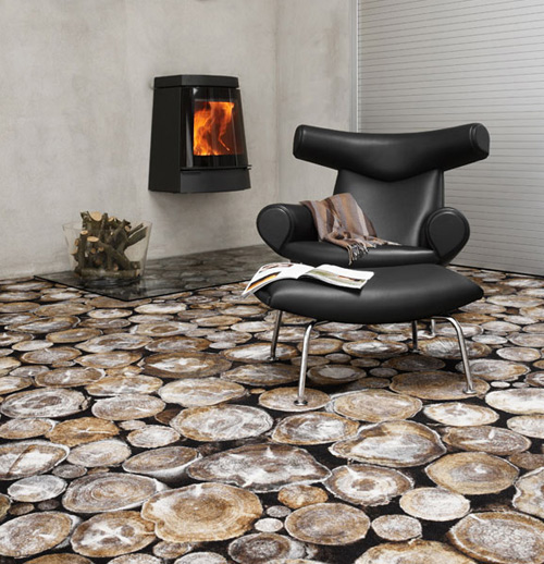 Modernas alfombras con dibujos naturales impresos - EgeCarpets