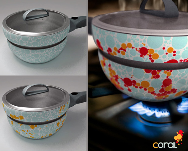 Curiosa olla que cambia de color con la temperatura