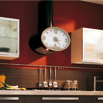 Original extractor de cocina con forma de reloj