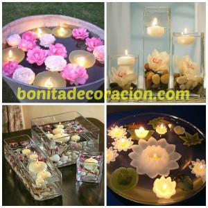 velas en agua bonita decoracion
